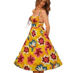 Cupshe Cassia Square Neck Backless Ruching Slip Dress Size M New